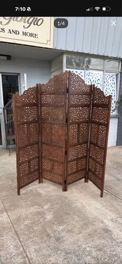 Beautiful solid carved wood room divider