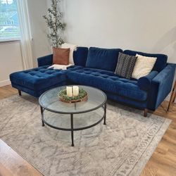 Modern Velvet Sectional Couch 