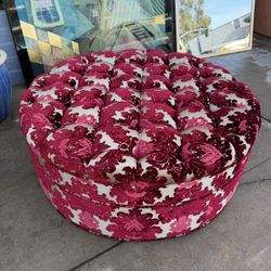 Red Velvet, Beautiful Round Ottoman