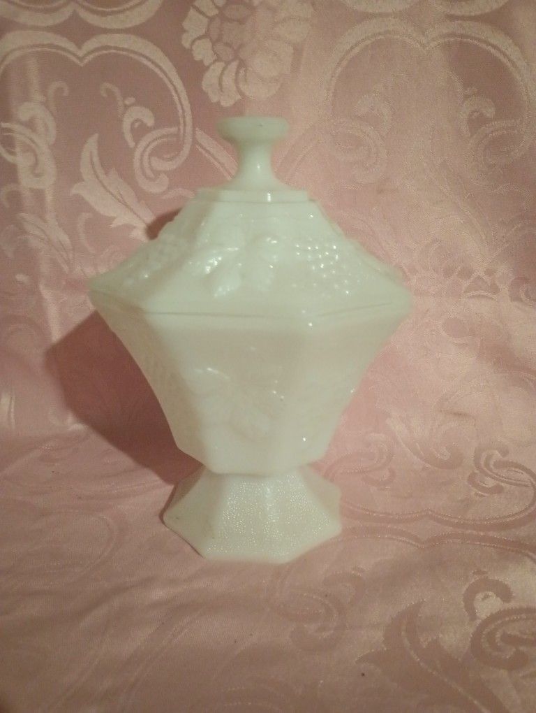 Vintage Milk Glass Candy Dish