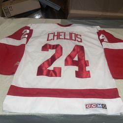 Chris Chelios Detroit Red Wings Ccm Jersey Mens Xl clean White Sewn Mic Vintage
