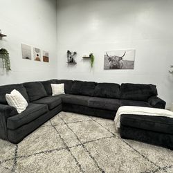Black Sectional Couch - Free Delivery 