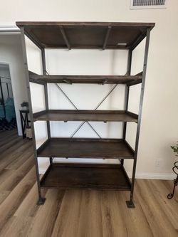 Rustic wood & metal bookshelf