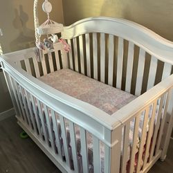 Baby Crib- With Bedding And Mobile $45