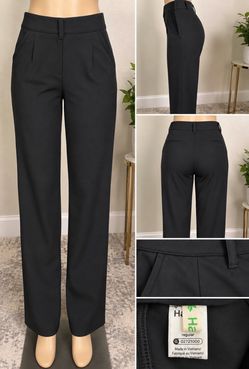 Halara Black High Waisted Wide Leg Dress Pants