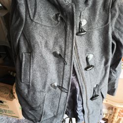 Grey Winter Jacket With Attached Hood. Size 1x