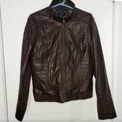 Brown faux Leather Jacket
