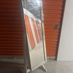 Full Size Mirror Jewelry Cabinet Armoire 