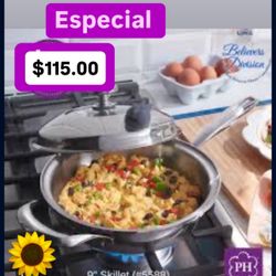 Sartencito De 9”  Línea  Vida Sana 5 Capas De Acero Inoxidable Princess House  Ventas Finales 