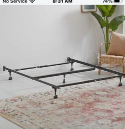 Queen metal bed frame with wheels