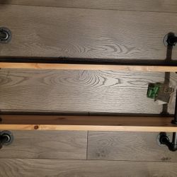 Floating shelves - wood and iron pipes