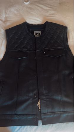 Espinoza Leather Diamond Club Vest Motorcycle