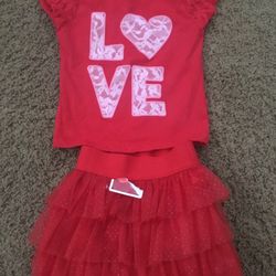 Love Valentines Outfit For Baby 18 Months New With Tags Tutu 