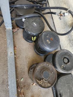 Heavy Rubber Dumbbells and Weight Plates