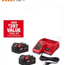M18 18-Volt Lithium-Ion XC Starter Kit with Two 5.0Ah Batteries and Charger