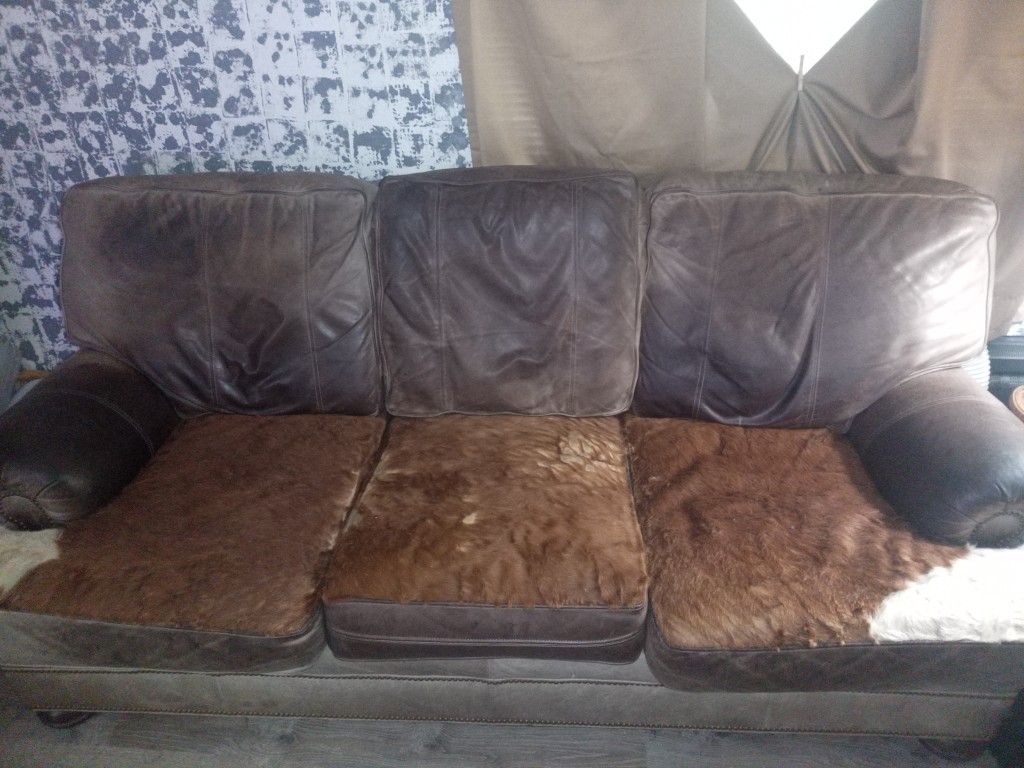 Cow Hyde Leather Couch