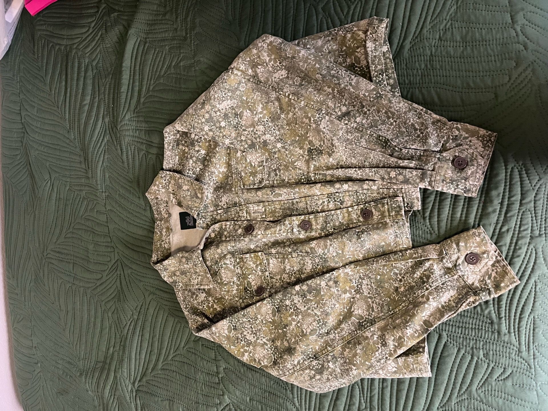 Wiz Fable Olive Green Floral Jacket