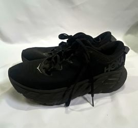 HOKA Men's Black Lace-Up Low Top Athletic Sneakers for Activewear