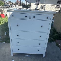 White Ikea Hemnes dresser w/ glass top