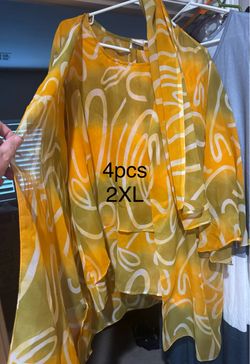 $20 Sheer colorful 4pc 2XL pant set!