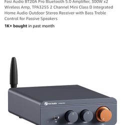 Fosi Audio P3 Tube Preamp Headphone Amplifier Home Audio Preamplifier Mini Vacuum Pre Amp Receiver with Bluetooth aptX LL HD Bass Treble Tone Controls