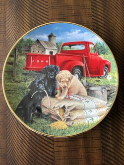 2 Plates With Dogs