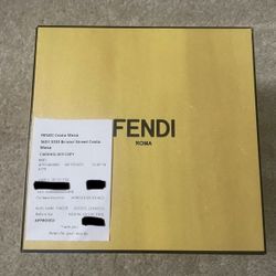 Fendi FF Squared Black Leather and Black FF Canvas Reversible Belt Size 95