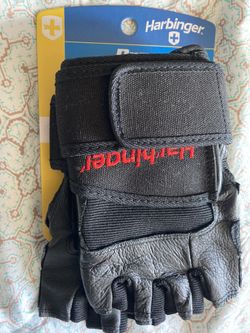 Harbinger Pro Large Wristwrap Gloves Workout Exercise Fitness Training