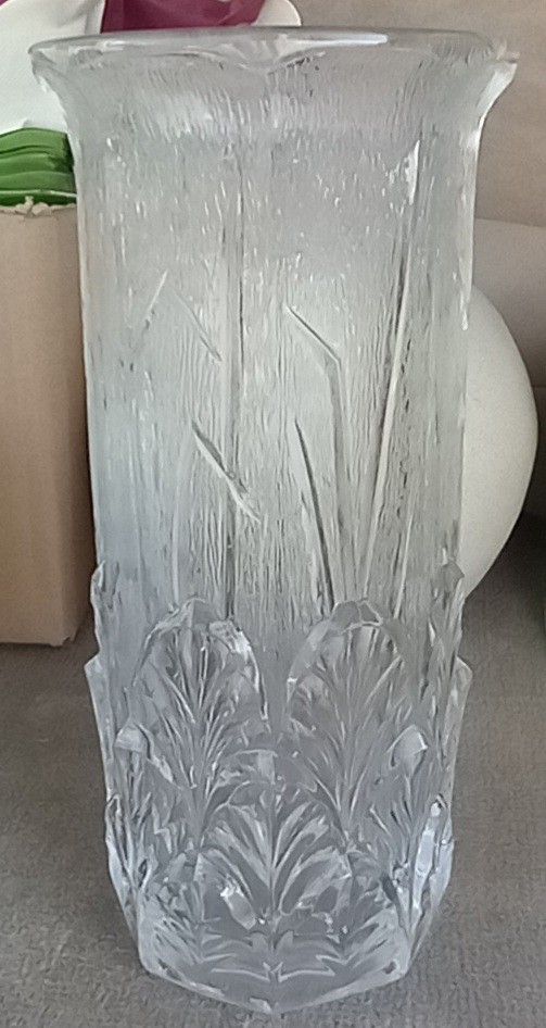 Large Crystal Vintage Vase . 12 Inches. Perfect Condition.