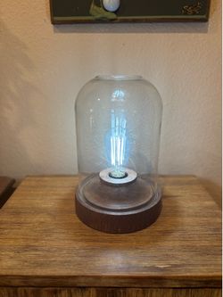 Farmhouse Glass Dome Table Lamp
