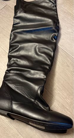 Black Vivi Hi Pu Knee-High Boots Size 8