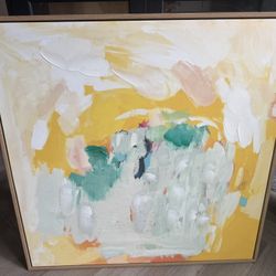 Canvas Wall Art With White Oak Frame.