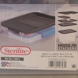 2 Sterilite 40 Qt Storage Container Bins
