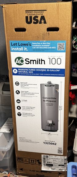 A.O. Smith water heater 30 gallon natural gas