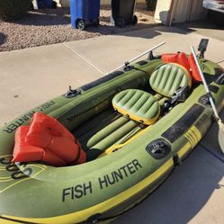 Sevylor HF-360 Fishing Hunter With Orginal Electric Engine And Wood Custom Deck