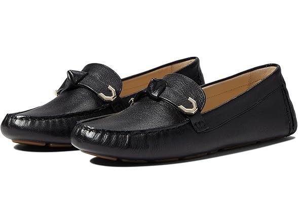Cole Haan Women's Evelyn Bow Drivers Black Grainy Ltr Sz: 9 #W25475