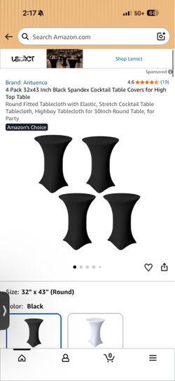 12 Pack Black Spandex Tablecloths