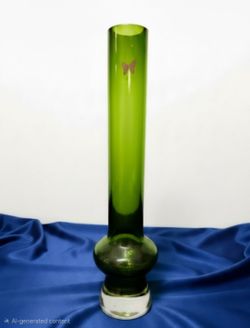 Marquis by Waterford Green Glass Vase Art Glass Decorative Solid Glossy Poland