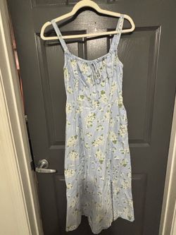 Light Blue Floral Midi Sundress