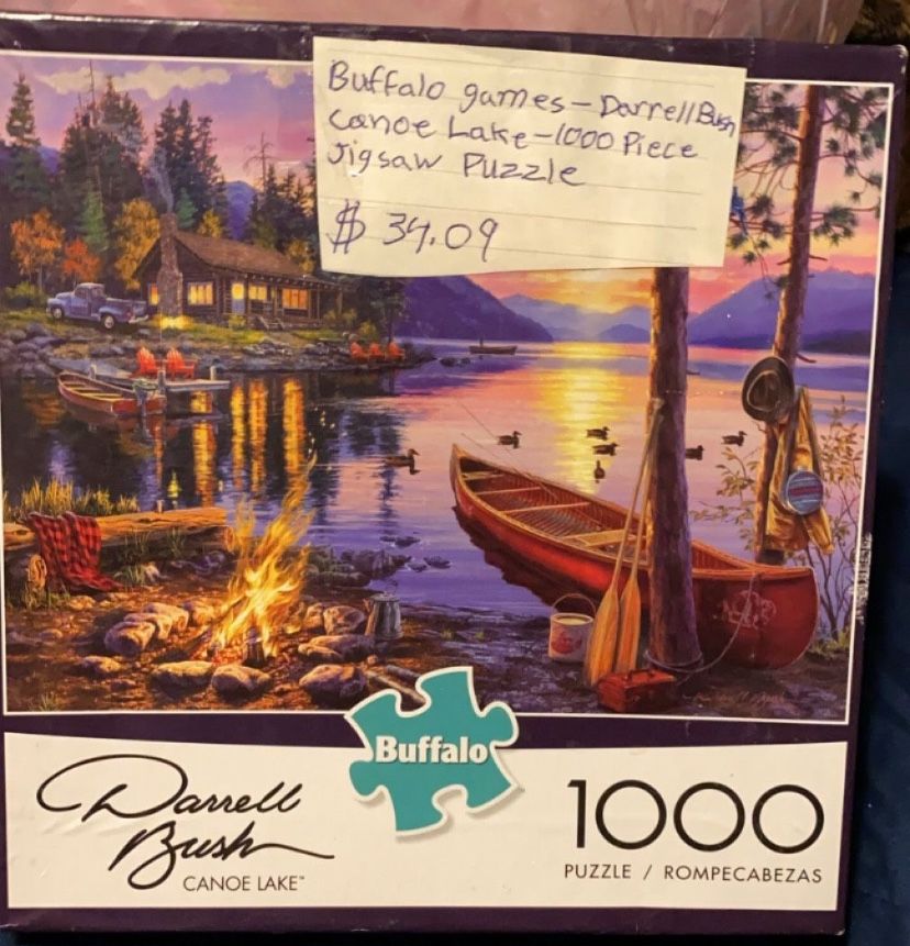 Buffalo game-Darrell bust canoe Lake 1000 piece jigsaw puzzle 🧩