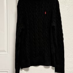 Polo Cable-Knit Cotton Sweater 