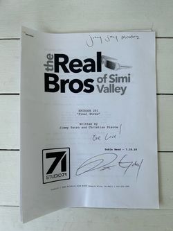 The Real Bros of Simi Valley - Signed Script - Episode 201 “Final Straw”