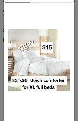 New 83"x95" downlite comforter for XL full beds only $15 each