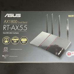 ASUS AX1800 WiFi 6 Router (RT-AX55) - Dual Band Gigabit Wireless Router, Speed & Value, Gaming & Streaming, AiMesh Compatible, Included Lifetime Inter
