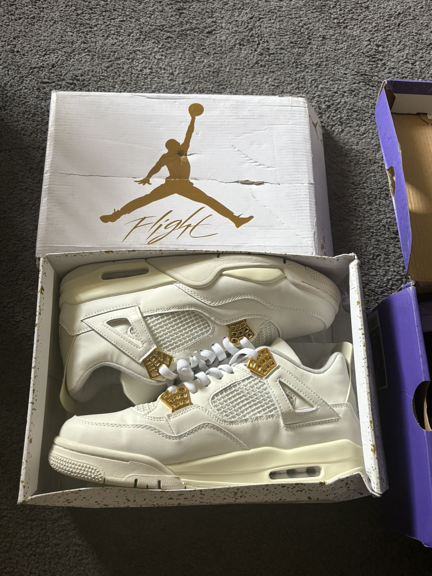 jordan 4 white and gold