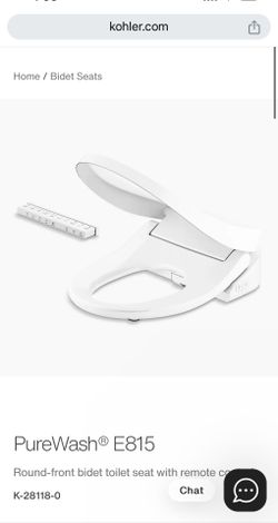 PureWash® E815 Round-front bidet toilet seat with remote control K-28118-0