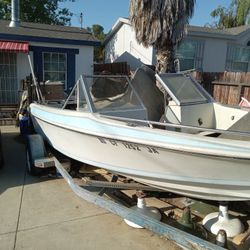 17 Foot Open Bow In-board Boat By Galaxie Boats With Trailer