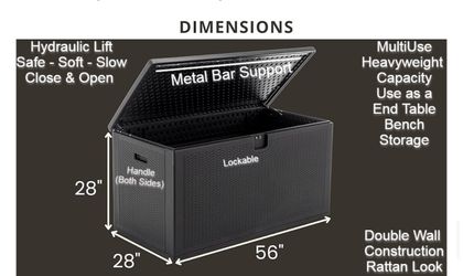 150 Gallon Storage Deck Box Indoor Outdoor Storage Water Resistant