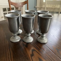 Set Of 6 Armetale Pewter 7” Goblets