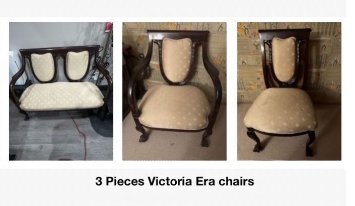 Victorian Style Parlor 3 Chair Set